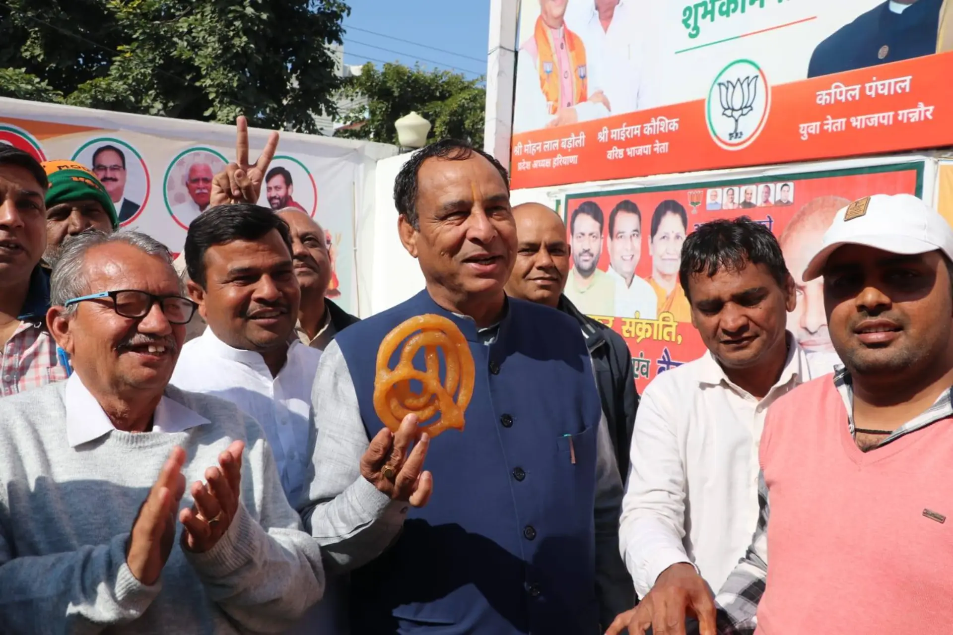 BJP's Historic Win Delhi Sparks Celebration with Jalebis in Haryana