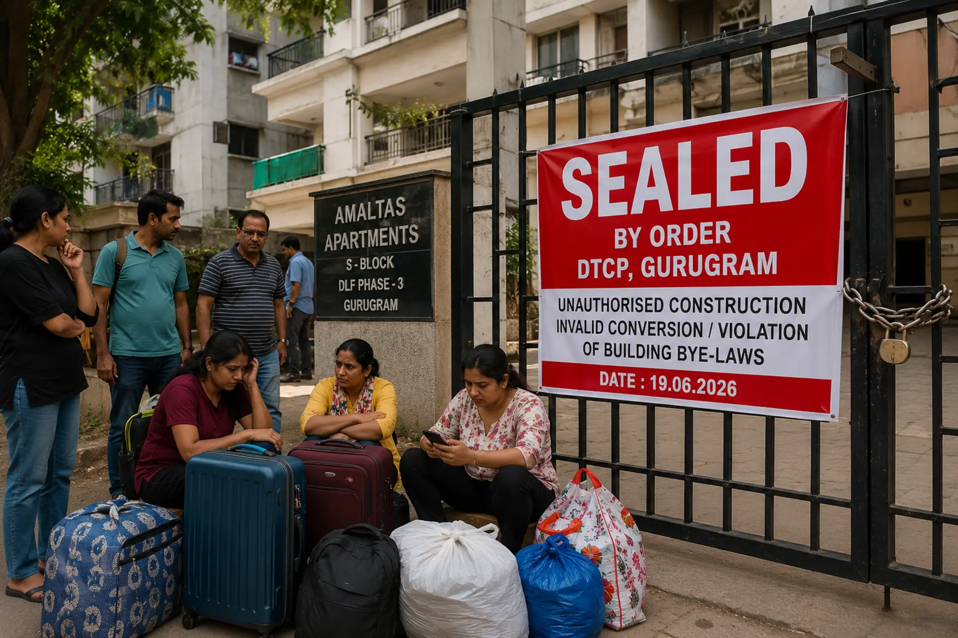 Gurugram Sealing Drive Leaves 40 Families Homeless Overnight; DLF Residents Demand Eviction Safeguards