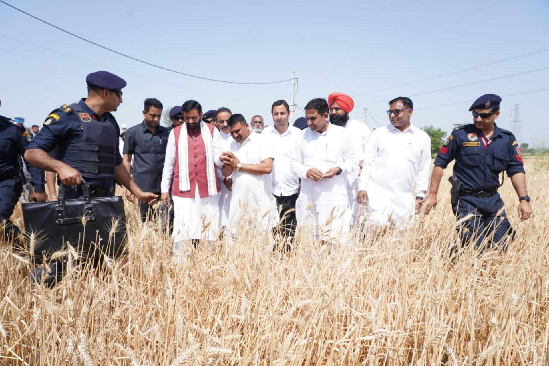 CM Nayab Singh Saini Visits Karnal, Assures Farmers Amid Crop Damage