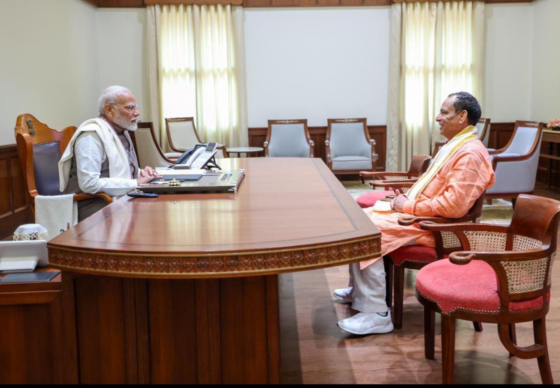 Haryana BJP Chief Mohan Lal Badoli Meets Prime Minister Modi